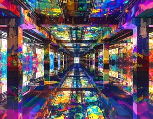Abstract colorful corridor