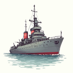 Naklejka premium Battle Ship Very Cool Design