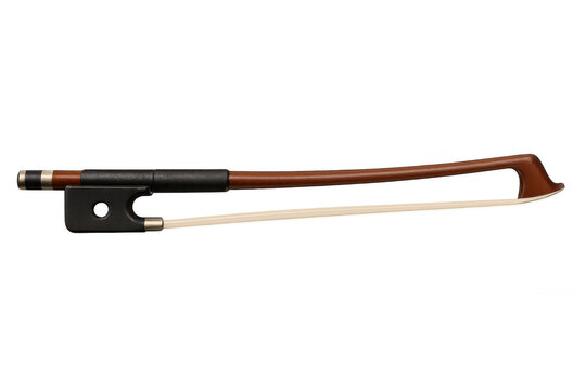 Studio shot of a violin bow with its horsehair, featuring a transparent background for easy integration into projects - Powered by Adobe