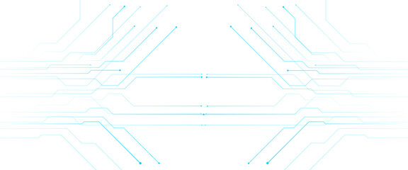 Obraz premium Vector digital blue technology communication with lines and dots.