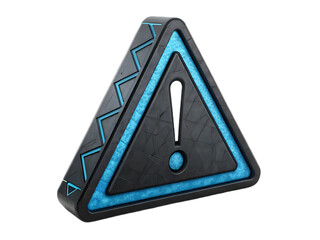 Futuristic Warning Sign with a Pop of Turquoise