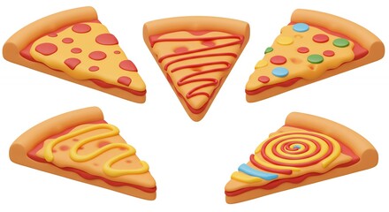 Colorful pizza slices pattern design