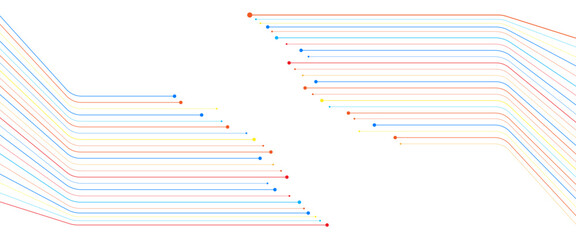 Vector abstract tech lines futuristic colorful technology banner design