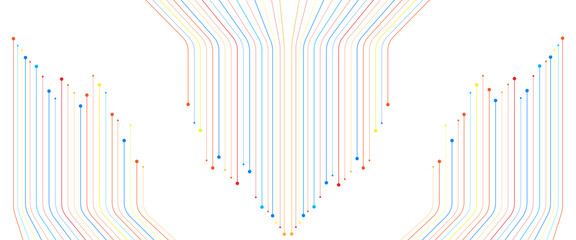 Vector abstract tech lines futuristic colorful technology banner design