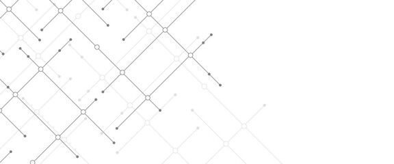 Vector grey dots and lines geometric technology background