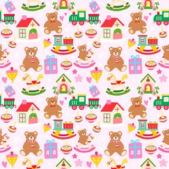 Fototapeta premium Holiday Toys Seamless Pattern