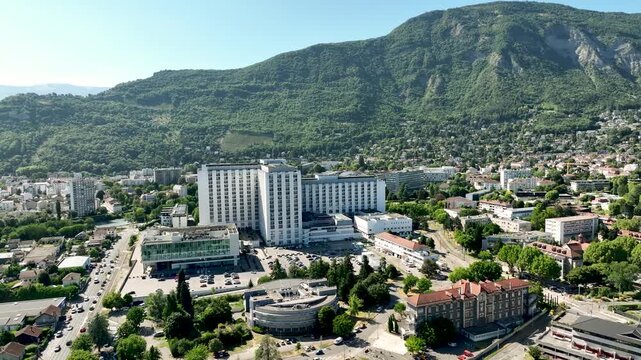French hospital in a city in summer