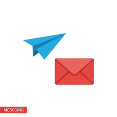 Flat Red Envelope Icon with Folded Paper Design, Isolated on White Background.