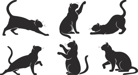 black silhouettes of cats