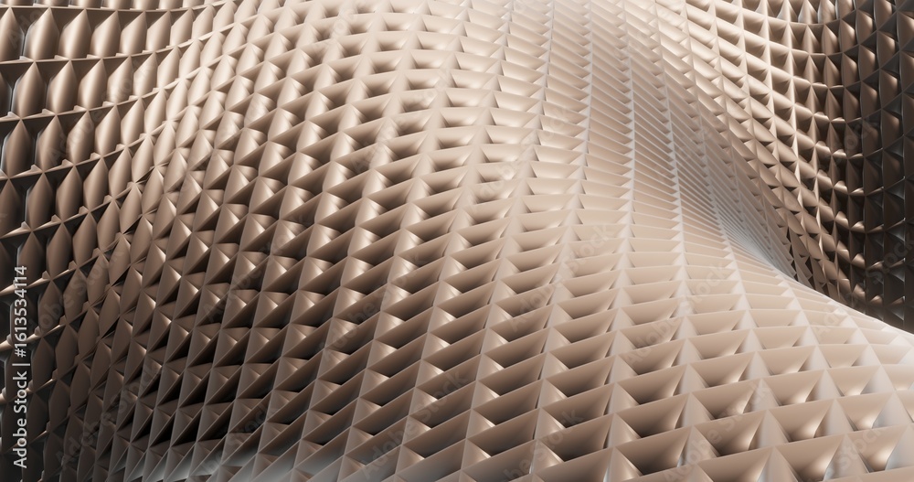 Poster abstract background geometric pattern of metallic grid in design 3d render