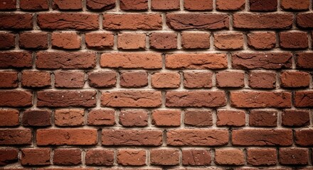 Obraz premium Textured rustic red brick wall surface offering a classic, warm backdrop for diverse design projects.