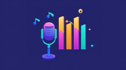 Vibrant music graphic with data visualization