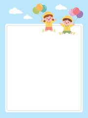 children holding balloons