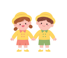 happy children with hands