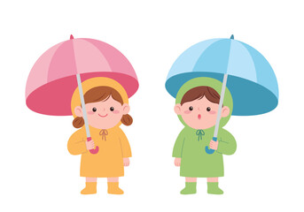 children with umbrella