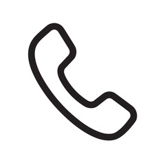 Phone call silhouette vector icon, symbol on white background