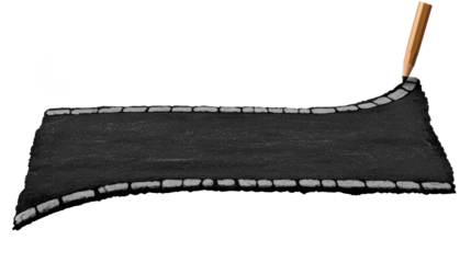 Creating a road design with a pencil on a transparent background