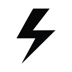 Bold Black Lightning Bolt Symbol on White Background Image