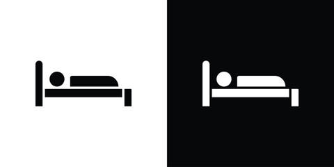 Laying in bed icon or logo isolated sign symbol vector illustration Collection