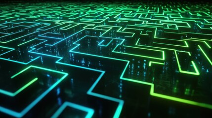 Obraz premium Abstract digital maze pattern