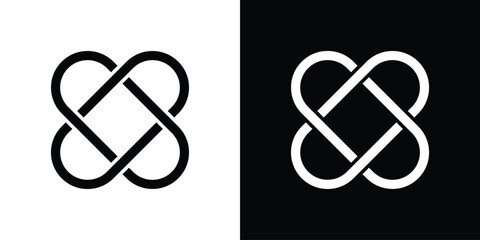 Interlocking icon or logo isolated sign symbol vector illustration Collection