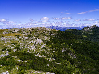 Fototapeta premium Mountain landscape, with blue sky, in Italy