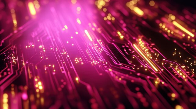 Abstract pink circuit board technology