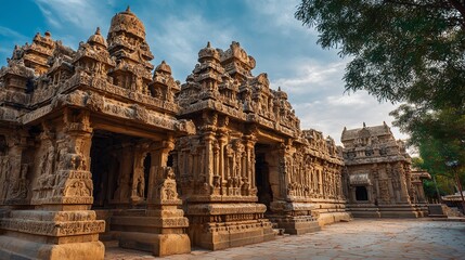 Fototapeta premium Ancient Shore Temple Complex: An Architectural Marvel of South India's History