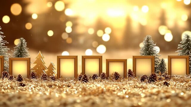 Gold Christmas Frames with Decor