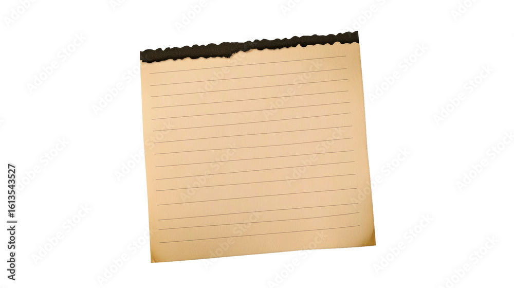 Wall mural blank notepad with ripped edge suitable for various uses