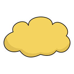 Yellow cloud isolated vector, cloud computing icon