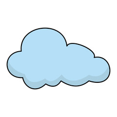 Light blue cloud isolated vector, cloud computing icon