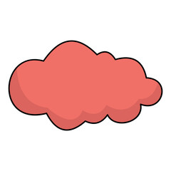 Isolated vector pink cloud, cloud computing icon