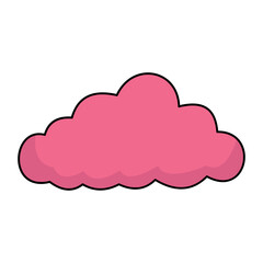 Isolated vector pink cloud, cloud computing icon