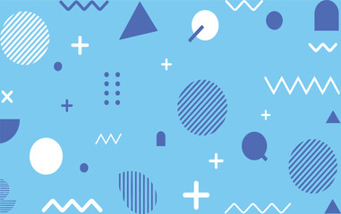 A playful geometric pattern on a light blue background