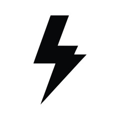 Striking black lightning bolt against stark white backdrop shines powerfully