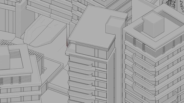 Animation of a Generic Apartment Building complex, Seamless Looped Animation	
