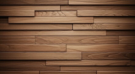 Warm wooden wall paneling with rich textures offering a natural, inviting aesthetic for home decor, interior design and architectural projects