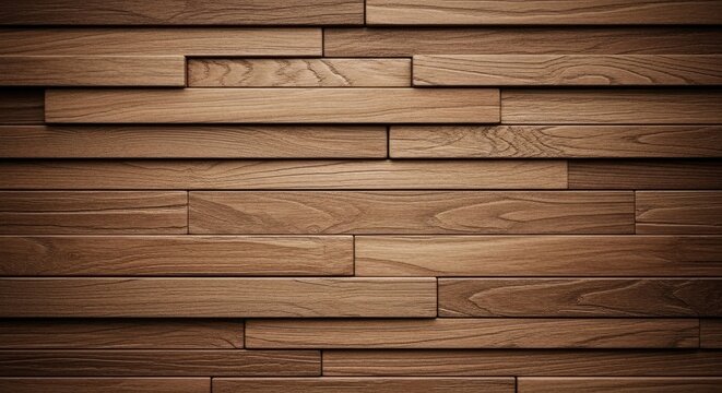 Warm wooden wall paneling with rich textures offering a natural, inviting aesthetic for home decor, interior design and architectural projects