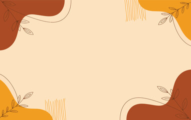Abstract beige background with brown and mustard shapes