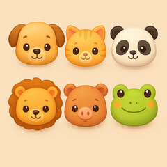 Adorable 3D Animal Icons – Puppy, Kitten, Panda & More for Playful Designs