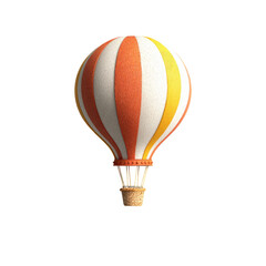 Obraz premium 3D hot air balloon, orange and yellow striped