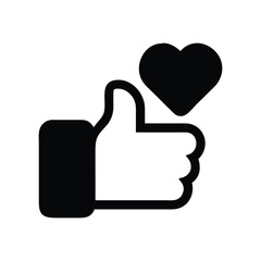 Thumbs up and heart symbol graphic illustration
