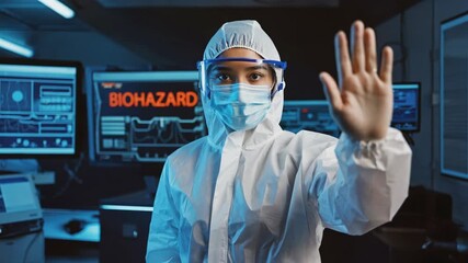 4k video of a scientist working with biohazard. - Powered by Adobe