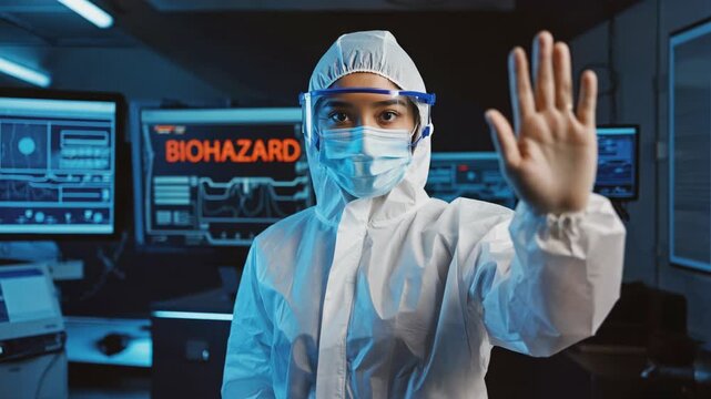 4k video of a scientist working with biohazard. - Powered by Adobe