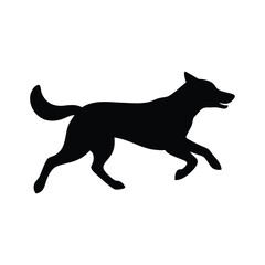 a running dog vector silhouette