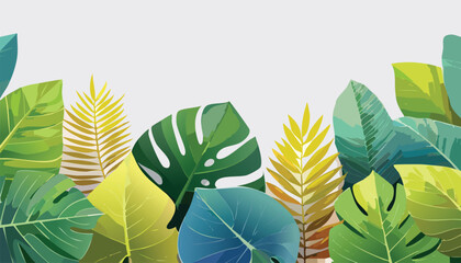 Tropical leave colorful printed banner