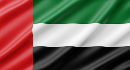 Obraz premium Flag of the United Arab Emirates – National Emblem in Pan-Arab Colors