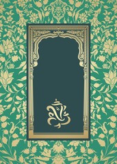 Ganesha, wedding card, royal Rajasthan, India	