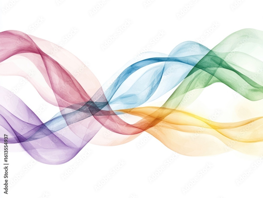 Poster elegant pastel wave abstract with intertwined flowing curves and lines a soothing and tranquil digit